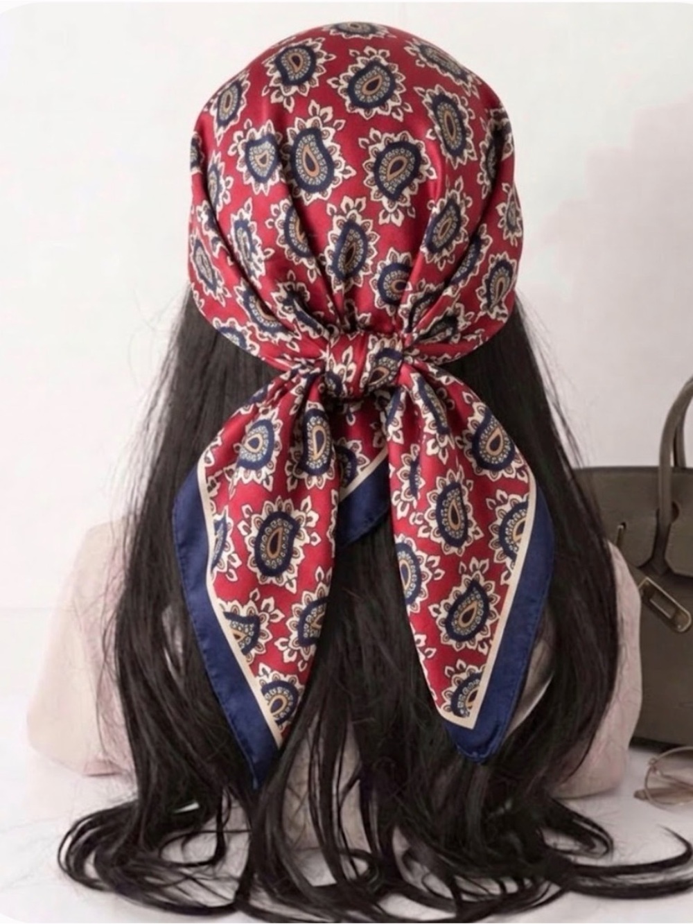 Paisley Neck Scarf - Red & Navy